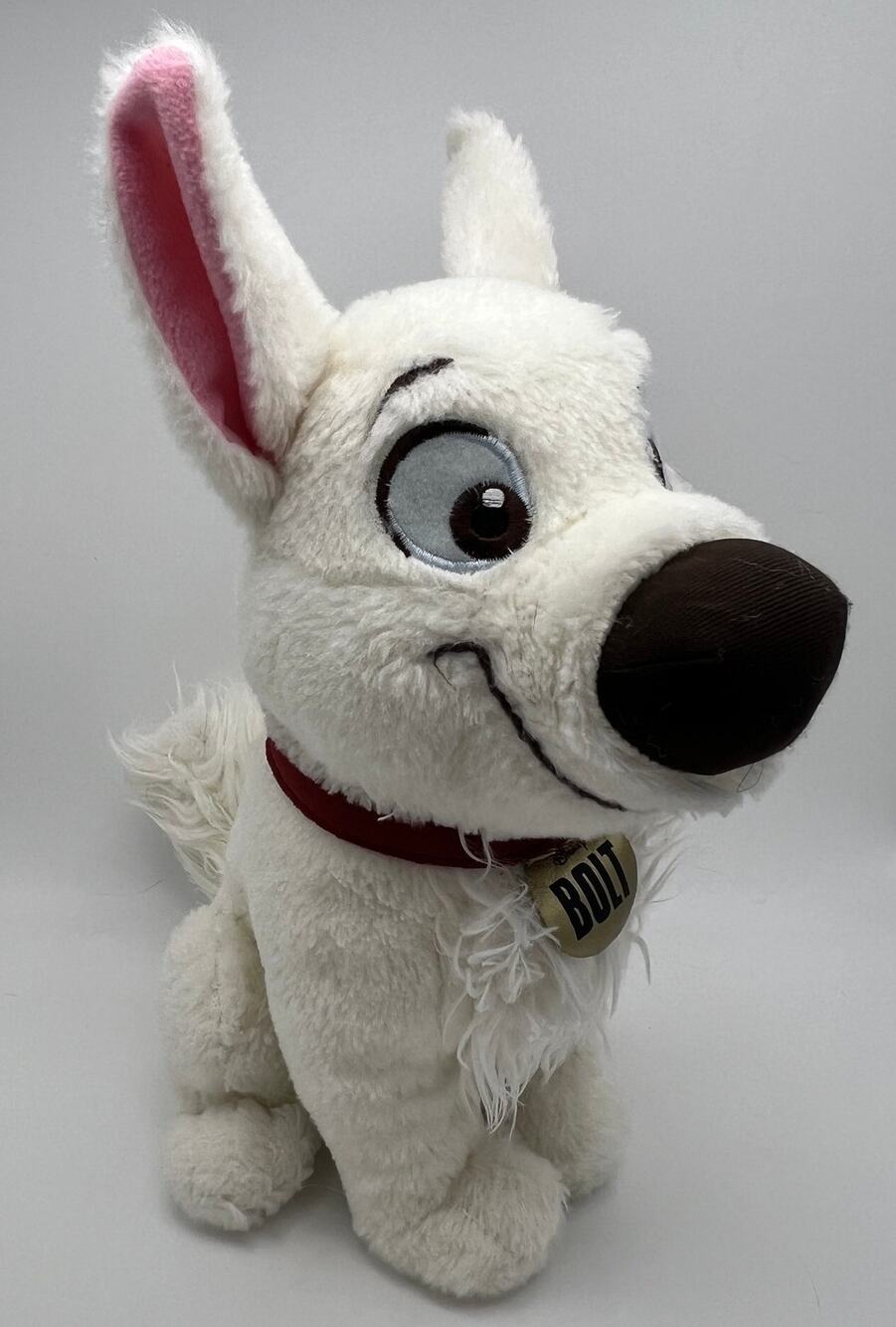 Disney Parks Bolt Dog 12" Plush Sitting White Swiss Shepherd Stuffed Animal Toy